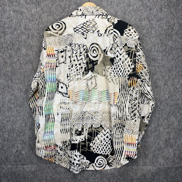 Robert Graham Shirt Men's Large Grass Skirt Surfing Devil Flip Cuff Abstract - Picture 10 of 11